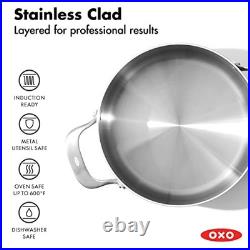 Mira Tri-Ply Stainless Steel, 5QT Stock Pot with Lid, Induction, Multi Clad