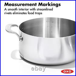 Mira Tri-Ply Stainless Steel, 5QT Stock Pot with Lid, Induction, Multi Clad