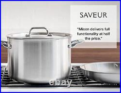 Misen 8 QT Stainless Steel Stock Pot with Lid Stew & Soup Pot with Handles