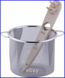 Miyazaki Mfg. Object Pasta Pot 4.6L with Strainer and Wooden Pasta Tong