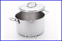 NDB-CR-USA Pans 8-Quart Stainless Steel Stock Pot with 10-Inch Lid Cover