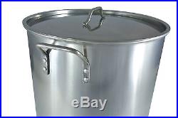 NEW 100 QT Full Polished Stainless Steel Stock Pot Brewing Kettle Large with Lid