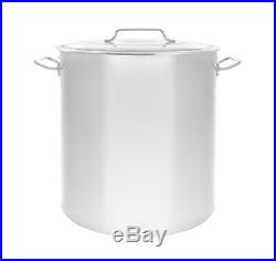 NEW 100 QT Quart Polished Stainless Steel Stock Pot Brewing Kettle Large with Lid