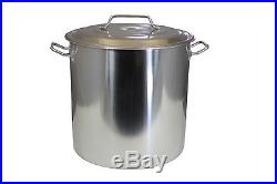 NEW 120 QT Quart Polished Stainless Steel Stock Pot Brewing Kettle Large with Lid