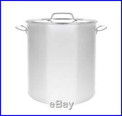 NEW 160 QT Quart Polished Stainless Steel Stock Pot Brewing Kettle Large with Lid