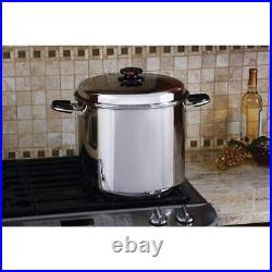 NEW 24 Qt Heavy-Gauge T304 Stainless Steel Large Waterless Stock Pot Cookware