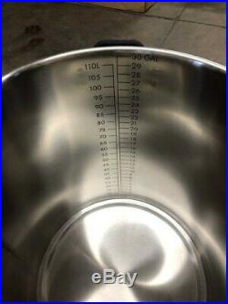 NEW 30gal/120qt Polished Stainless Steel Stock Pot Brewing Kettle with Lid