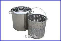 NEW 40 QT Quart Stainless Steel Stock Pot with Steamer Basket 10 Gallon Cookware