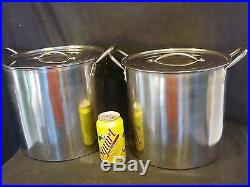 NEW 4pc Large Stainless Steel Deep Stock Soup Boiling Pot Stockpots Set Catering
