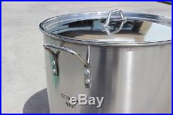 NEW 60 QT Quart Polished Stainless Steel Stock Pot Brewing Kettle Large with Lid