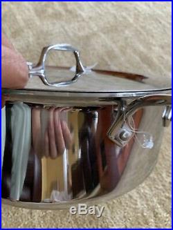 NEW ALL-CLAD 6Qt. Covered STOCK POT Stainless Steel wSide Handle Stainless Steel