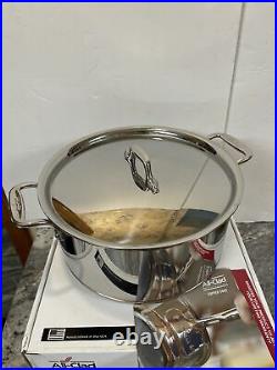 NEW ALL CLAD COPPER CORE 8 QUART STOCKPOT with LID 6508 SS STAINLESS STEEL COVERED