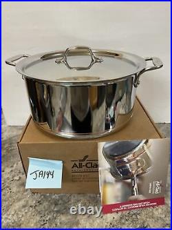 NEW ALL CLAD COPPER CORE 8 QUART STOCKPOT with LID 6508 SS STAINLESS STEEL COVERED