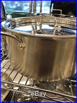 NEW ALL CLAD D5 BRUSHED Stainless Steel 8.0 qt Stock Pot Pan with Lid USA