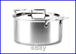 NEW ALL-CLAD d5 BRUSHED STAINLESS STEEL 8-QT STOCKPOT withLID $420