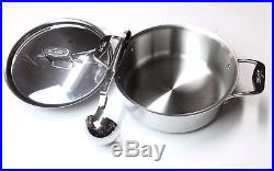 NEW All-Clad 6-Quart Stainless Soup Pot, Lid, & 6 oz. Ladle store display