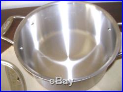 NEW All-Clad 8 qt. D5 Superb Quality Brushed Stainless Steel Stockpot-MSRP $420