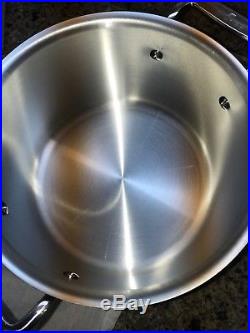 NEW All Clad COPPER CORE 4 Qt Stock Soup Pot withLid & Ladle 18/10 Stainless withBOX