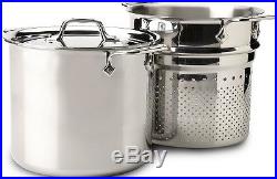 NEW All-Clad Stainless Steel 8 QT Pasta Pot Pentola with Insert FREE SHIPPING