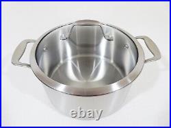 NEW American Kitchen Cookware Tri-Ply Stainless 6-qt Stock Pot w Lid Made in USA