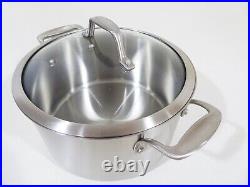 NEW American Kitchen Cookware Tri-Ply Stainless 6-qt Stock Pot w Lid Made in USA