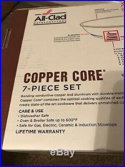 NEW Box ALL CLAD 6000-7 SS Copper Core Cookware Set 7 pc Saute Pan Stock Pot USA
