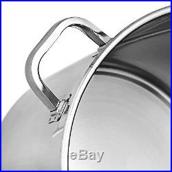 NEW Polished Stainless Steel Stock Pot Brewing Kettle Large with Lid Avail in 6 Sz