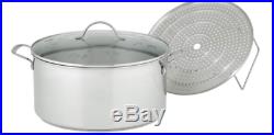NEW Princess House Stainless Steel 15 qt stock pot 6314 Withsteem rack