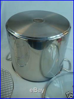 NEW Princess House Stainless Steel 25 Qt Stock Pot 6713 Withsteem rack