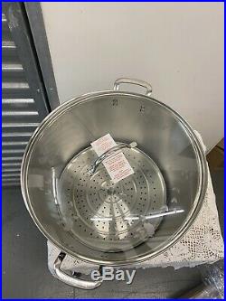 NEW RARE Princess House Stainless Steel 50 Qt Stock Pot With LID & Rack 6100 NIB