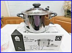 NEW ROYAL PRESTIGE 4 QT STOCK POT & USED LID T304 Surgical Stainless Waterless