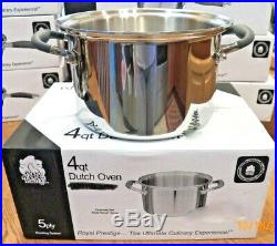 NEW ROYAL PRESTIGE 4 QT STOCK POT Waterless Induction 5 Ply T304 Stainless
