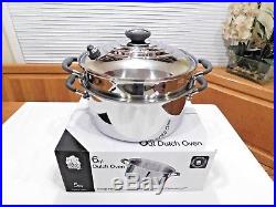 NEW ROYAL PRESTIGE 6 QT POT & USED LID & STEAMER 5 PLY T304 Stainless