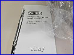 NEW Viking 3-Ply Stainless Steel Stock Pot Glass Lid Pasta Insert 8 Qt/7.5L NEW Viking 3-Ply Stainless Steel Stock Pot Glass Lid Pasta Insert 8 Qt/7.5L