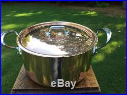 NEW William Sonoma By Mauviel 9.5Copper Stew Stock Pan Pot Stainless Lined &Lid