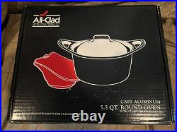 NIB All-Clad Cast Aluminum 5.5 QT Non-stick Dutch Oven with Stainless Lid