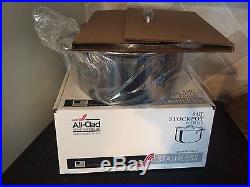NIB All-Clad Stainless Steel 8 qt Stock Pot 1st Quality Lid Bloomingdale's Pan