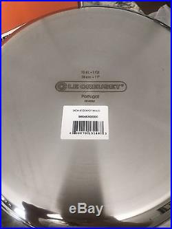 NIB Le Creuset Stainless Steel Mirror Finish Stock Pot 11 Qt 11 In $350