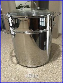 NIB PRINCESS HERITAGE STAINLESS STEEL 20-Qt. Stockpot with Steaming Basket 5814