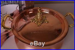 NIB Ruffoni Historia Copper Stock Pot with Pineapple Knob, 3 1/2 qt display mode