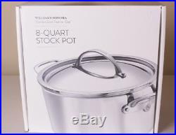 NIB WILLIAMS SONOMA Thermo-Clad Stainless-Steel Stock Pot with lid, 8-Qt