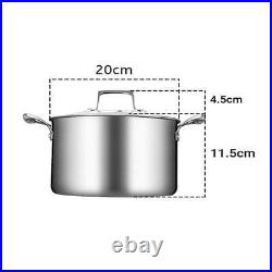 NNEAGS 2X 20cm Stainless Steel Soup Pot Stock Cooking Stockpot Heavy Duty Thick