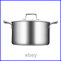 NNEAGS 2X 20cm Stainless Steel Soup Pot Stock Cooking Stockpot Heavy Duty Thick