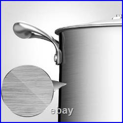 NNEAGS 2X 20cm Stainless Steel Soup Pot Stock Cooking Stockpot Heavy Duty Thick