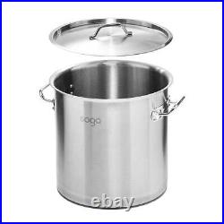 NNEAGS 33L Stainless Steel Stock Pot with One Steamer Rack Insert Stockpot Tray