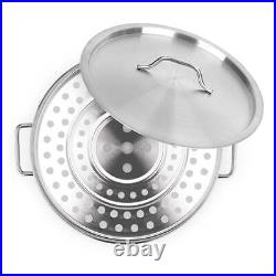 NNEAGS 33L Stainless Steel Stock Pot with One Steamer Rack Insert Stockpot Tray