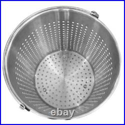 NNEAGS 50L 18/10 Stainless Steel Stockpot with Perforated Stock pot Basket Pasta