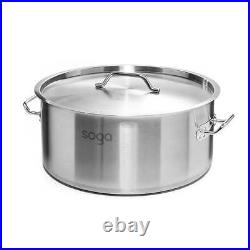 NNEAGS Stock Pot 14L Top Grade Thick Stainless Steel Stockpot 18/10