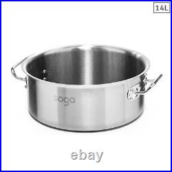 NNEAGS Stock Pot 14L Top Grade Thick Stainless Steel Stockpot 18/10 Without Lid