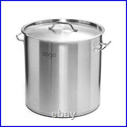 NNEAGS Stock Pot 17L Top Grade Thick Stainless Steel Stockpot 18/10